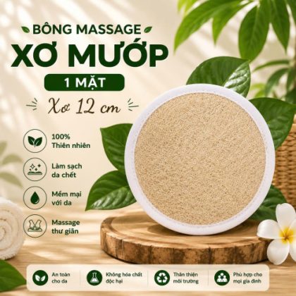 BÔNG MASSAGE XƠ MƯỚP 1 MẶT  XƠ   TRÒN -VIP553
