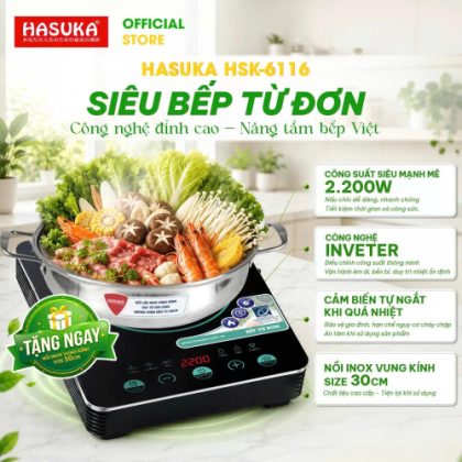 Bếp điện từ đơn cao cấp Hasuka HSK-6116 (2200W)