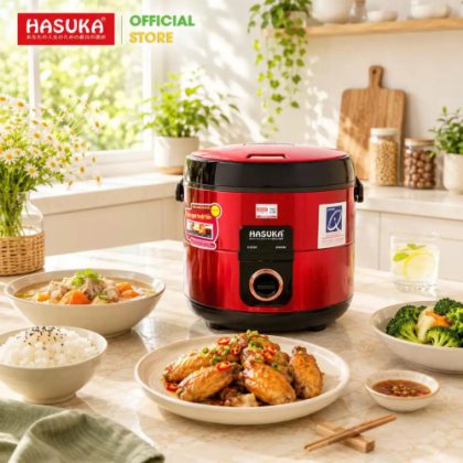 Nồi cơm điện 1,8 lít HASUKA HSK-869 (Đỏ - 1,8L)