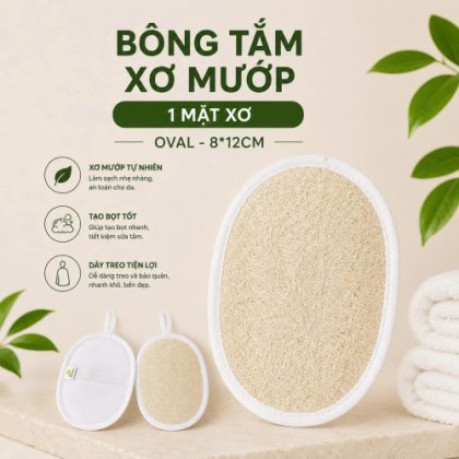 BÔNG TẮM XƠ MƯỚP 1 MẶT XƠ - VIP553