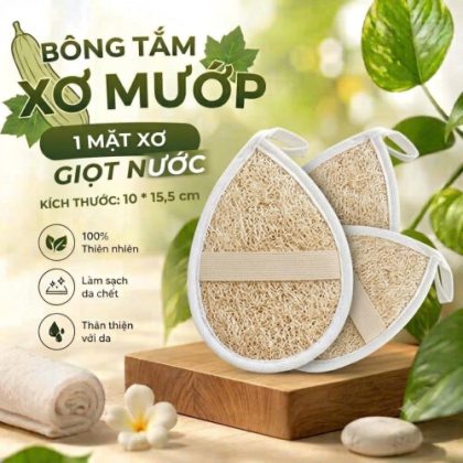 BÔNG TẮM XƠ MƯỚP 1 MẶT XƠ GIỌT NƯỚC - VIP553