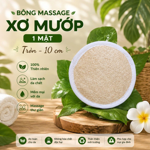 BÔNG MASSAGE XƠ MƯỚP 1 MẶT TRÒN  