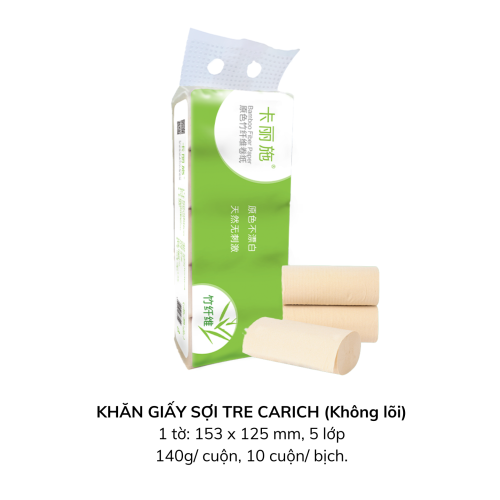 KHĂN GIẤY SỢI TRE CARICH (KHÔNG LÕI)  