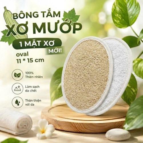 BÔNG TẮM XƠ MƯỚP 1 MẶT XƠ 