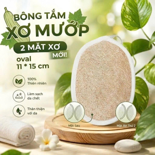 BÔNG TẮM XƠ MƯỚP 2 MẶT XƠ 