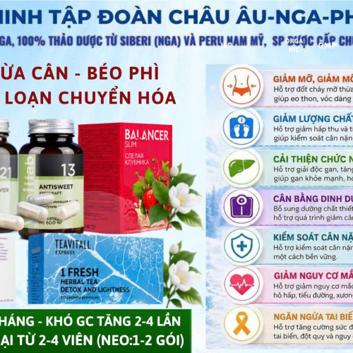 SẢN PHẨM HỖ TRỢ THỪA CÂN- BÁO PHÌ- GIẢM MỠ, RỐI LOAN CHUYỂN HÓA