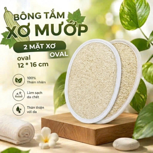 BÔNG TẮM XƠ MƯỚP 2 MẶT XƠ 