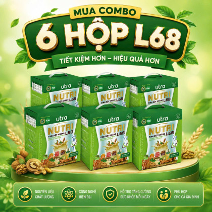 [ COMBO 6 HỘP ] Thực phẩm bổ sung: Dinh dưỡng thay thế bữa ăn phụ Ultra Nutri L68 (Hộp 15 gói)