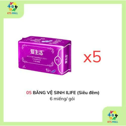 COMBO 5 BĂNG VỆ SINH ILIFE (Siêu Ban Đêm)