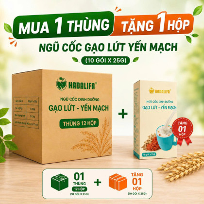 Thùng (12 hộp) Ngũ Cốc Dinh Dưỡng Gạo Lứt - Yến Mạch 250g