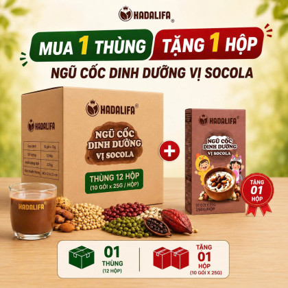 Thùng (12 hộp) Ngũ Cốc Dinh Dưỡng vi socola ( dành cho trẻ em ) 