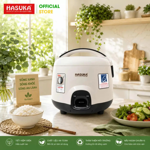 Nồi cơm điện 1.2L HASUKA HSK-819 (Ghi xám - 500W - 1,2L)
