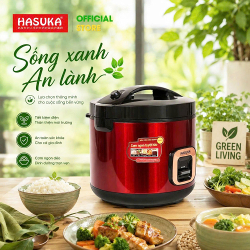 Nồi cơm điện 3,2 lít Hasuka HSK-863 (Đỏ - 3,2L)