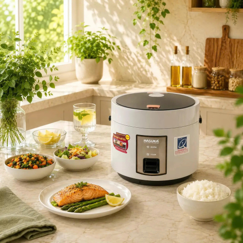 Nồi cơm điện 1,8 lít Hasuka HSK-866 (Xám - 1,8L)