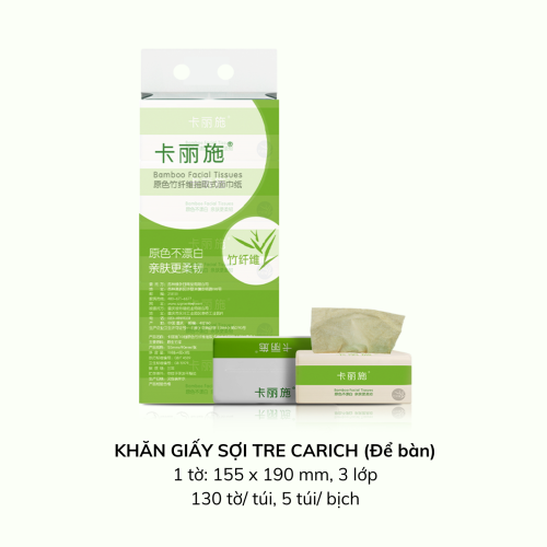 KHĂN GIẤY SỢI TRE CARICH (ĐỂ BÀN) 