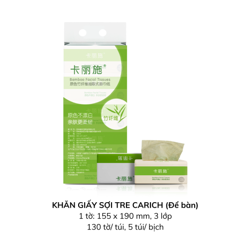 KHĂN GIẤY SỢI TRE CARICH (ĐỂ BÀN) 