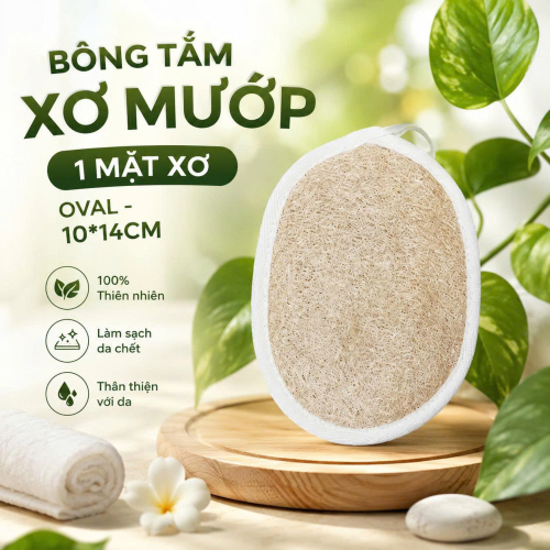 BÔNG TẮM XƠ MƯỚP 1 MẶT XƠ