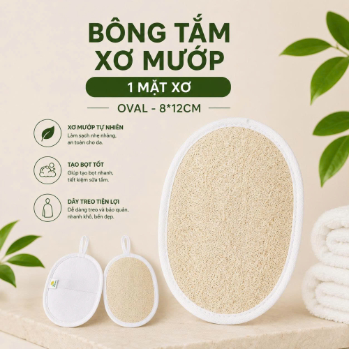 BÔNG TẮM XƠ MƯỚP 1 MẶT XƠ
