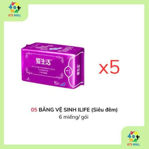 COMBO 5 BĂNG VỆ SINH ILIFE (Siêu Ban Đêm)