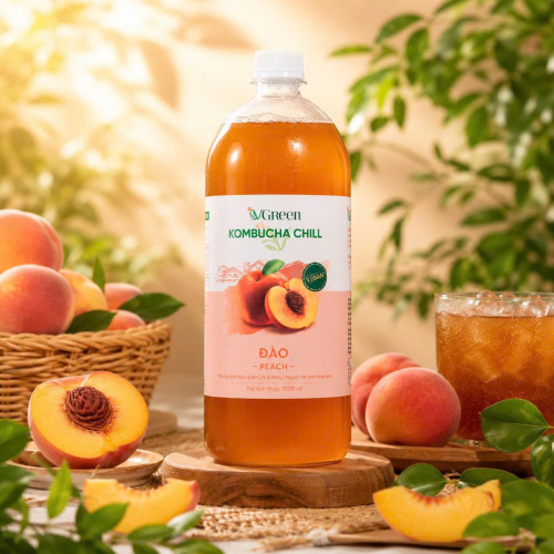 Vkombucha Chill  1000ml   Đào 