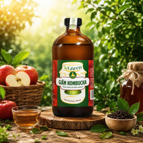 Giấm Kombucha Táo 500ml 