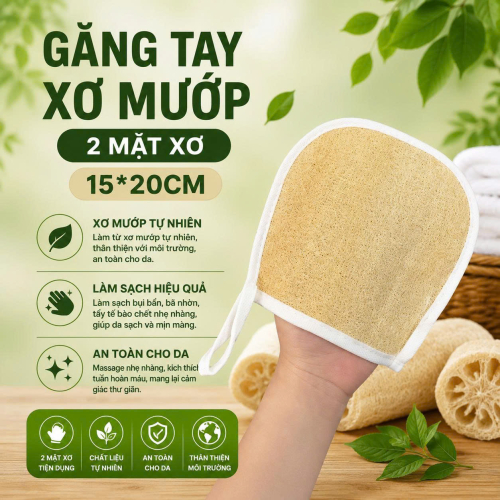GĂNG TAY XƠ MƯỚP 2 MẶT XƠ 