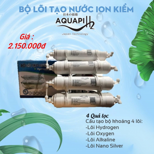 Bộ lõi tạo nước ion kiềm AQUAPIH2 (BL4 - 04 quả lọc kiềm)