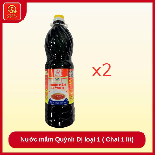 Nước mắm Quỳnh Dị loại 1 ( 2 Chai 1 lít, không hộp)