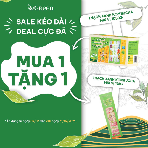 [ Mua 1 Tặng 1 ] Thạch Xanh Kombucha Hasu 1.050g