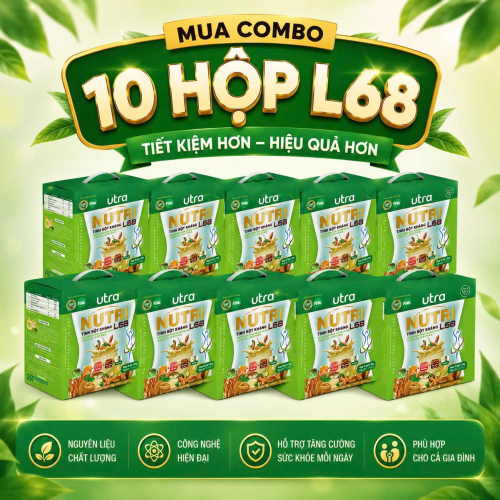 [ COMBO 10 HỘP ] Thực phẩm bổ sung: Dinh dưỡng thay thế bữa ăn phụ Ultra Nutri L68 (Hộp 15 gói)