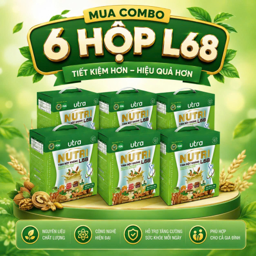 [ COMBO 6 HỘP ] Thực phẩm bổ sung: Dinh dưỡng thay thế bữa ăn phụ Ultra Nutri L68 (Hộp 15 gói)