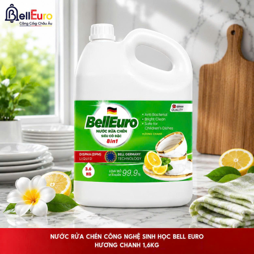 Nước Rửa Chén Công Nghệ Sinh Học Bell Euro Hương Chanh 1,6kg
