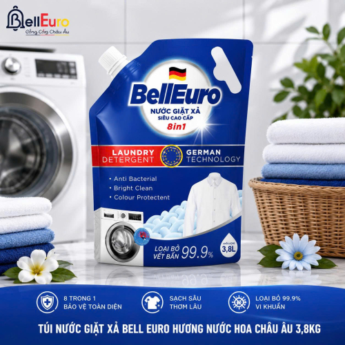 Túi Nước Giặt Xả Bell Euro Hương Nước Hoa Châu Âu 3,8kg