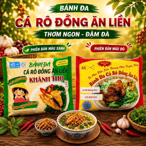 Thùng 20 Bánh đa cá rô đồng ăn liền Khánh Thọ 120g (đỏ) 