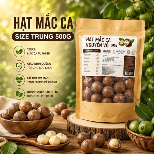 HẠT MẮC CA SIZE TRUNG 500G