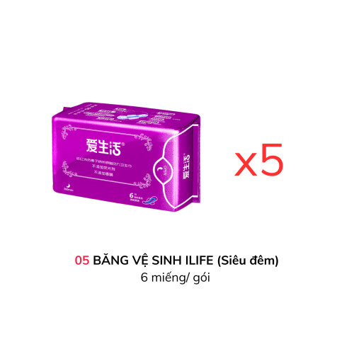 COMBO 5 BĂNG VỆ SINH ILIFE (Siêu Ban Đêm)