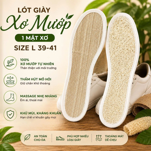 LÓT GIÀY XƠ MƯỚP 1 MẶT XƠ  SIZE L 