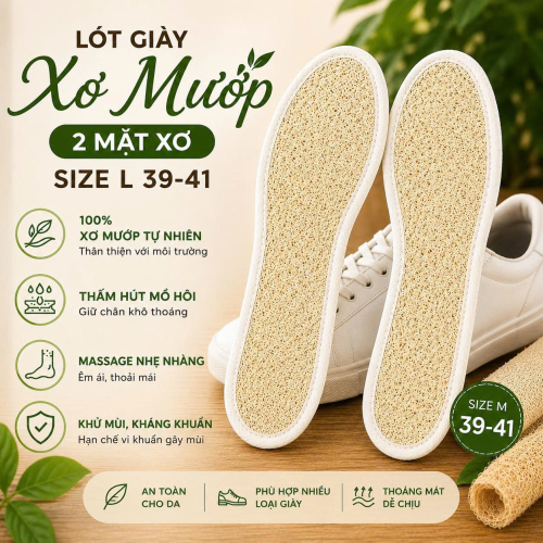LÓT GIÀY XƠ MƯỚP 2 MẶT XƠ  SIZE L 