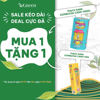 [ Mua 1 Tặng 1 ] Thạch xanh Kombucha Hasu Canxi 1.050g