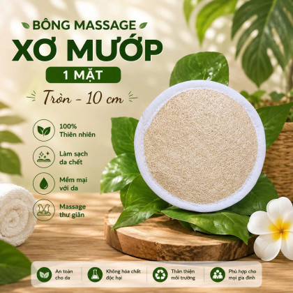 BÔNG MASSAGE XƠ MƯỚP 1 MẶT TRÒN  