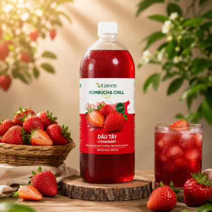 Vkombucha Chill  1000ml Dâu Tây 