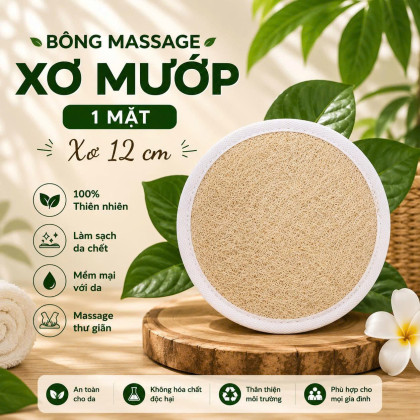BÔNG MASSAGE XƠ MƯỚP 1 MẶT  XƠ   TRÒN 