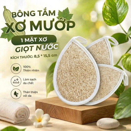 BÔNG TẮM XƠ MƯỚP 1 MẶT XƠ GIỌT NƯỚC