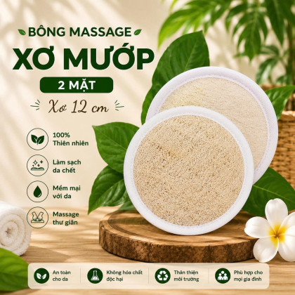BÔNG MASSAGE XƠ MƯỚP 2 MẶT TRÒN 