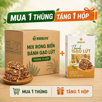 Thùng (12 hộp) Bánh dinh dưỡng mix rong biển 200g