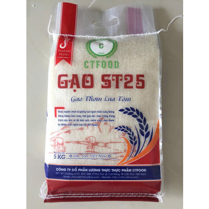 Gạo ST25 Thơm Lúa Tôm CTFOOD 5kg – Hạt Ngọc Từ Miền Tây