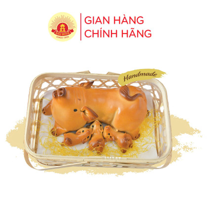 HỘP BÁNH HEO MẪU TỬ 1500g ( Heo nặn - giỏ tre ) Đậu Xanh 