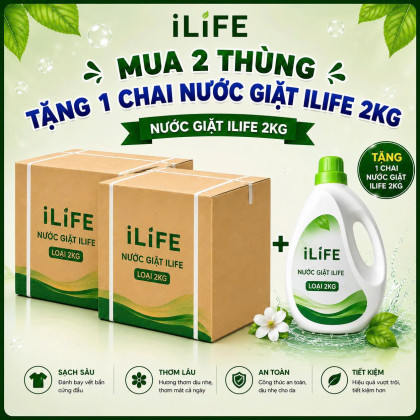 2 Thùng (16 chai )  NƯỚC GIẶT ĐA NĂNG ILIFE 2kg