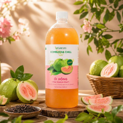 Vkombucha Chill 1000ml vị  ổi Hồng