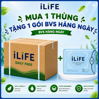 1 Thùng ( 100 gói ) BĂNG VỆ SINH ILIFE (Hàng ngày)